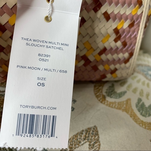 New! Tory Burch Thea Woven Mini Slouchy Satchel - Picture 6 of 7